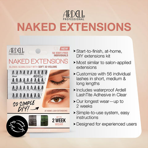 Ardell Naked Extensions, 56 Knot-free Individuals, 1 pack