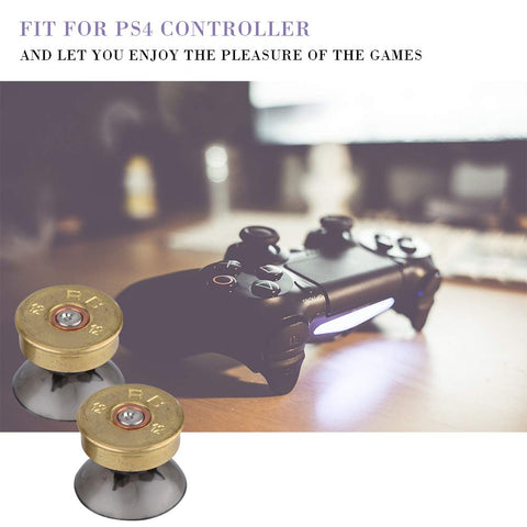 Vipxyc Aluminum Alloy Buttons, 6Pcs Gold Metal Buttons & Thumbstick Mod Kit Fully Compatible with The Original Handle for PS4