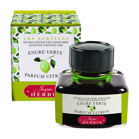 Elban HERBIN hb13736 Scented Ink, 1.0 fl oz (30 ml), for Fountain Pen, Glass Pen, Dip Pen, Lemon Green