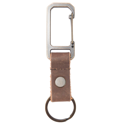 Carhartt Unisex Adult Key Keeper, Key Ring Holder with Self-Locking Metal Gate Clip, Saddle Leather (Brown), One Size