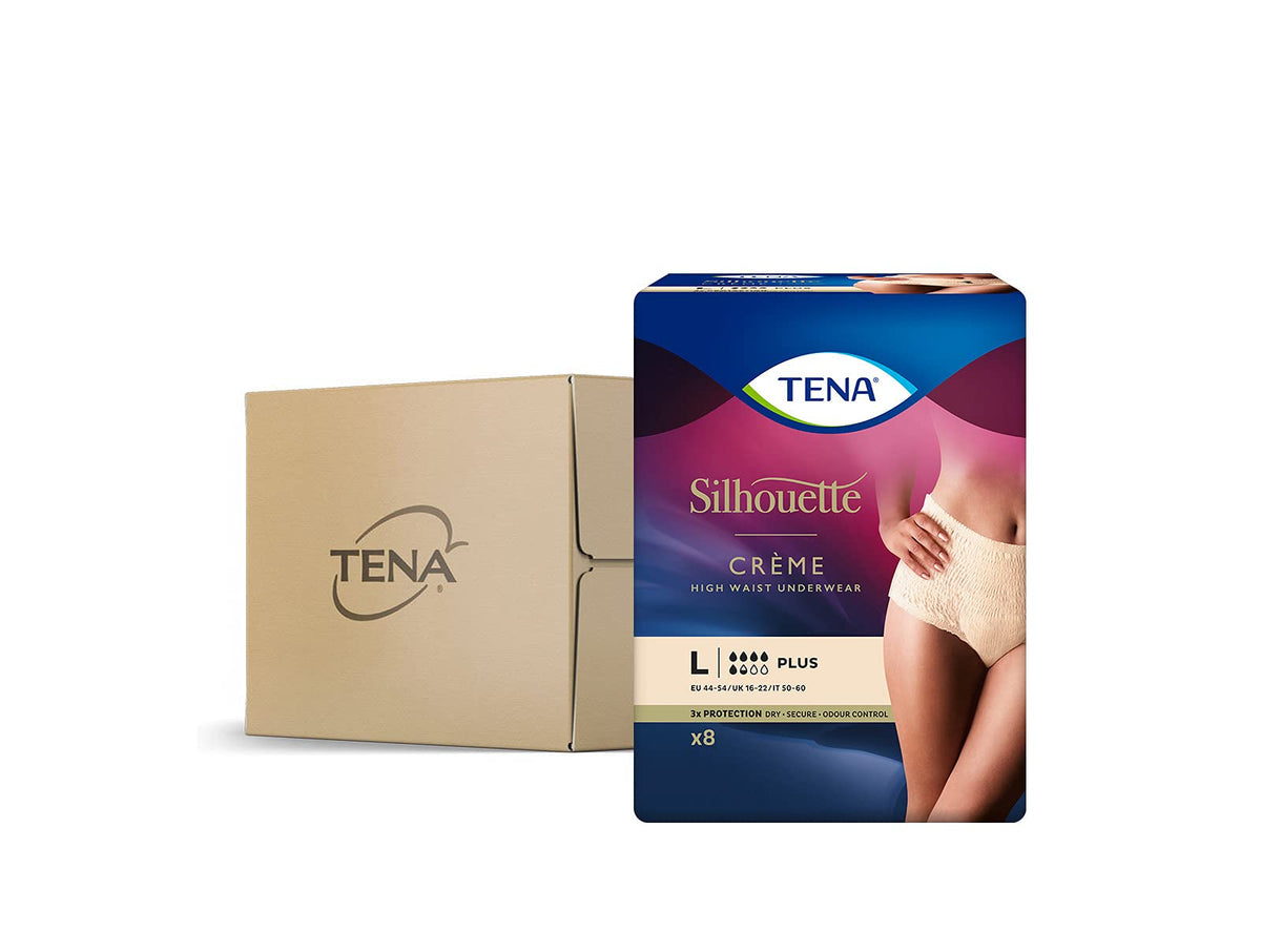 Tena Silhouette Plus High Waist - Female Incontinence Disposable Absorbent Underwear - Large - 4 Packs of 8
