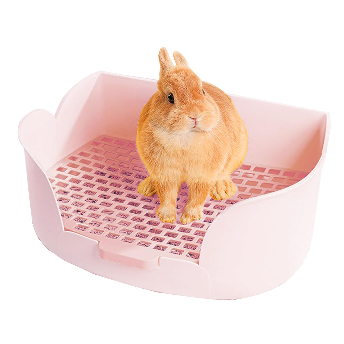 Rabbit Litter Box, Large Rabbit Litter Box for Cage Pet Rabbits Hamsters Guinea Pigs Chinchillas Small Animals, Rabbits Potty Trainer with Bigger Pan Litter Bedding Detachable Toilet for Bunny