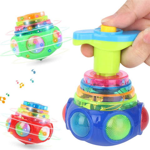 Light Up Spinning Toys, 3pcs Flashing Spinning Top Gyroscope Toy with Lights and Music for Kids Toddlers Toys Gift