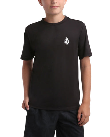 Volcom Boys' Rash Guard Shirts - UPF 50+ Quick Dry Sand and Sun Protection Swim Shirts - Kids Swimwear T-Shirt (S-XL), Size 10-12, Black