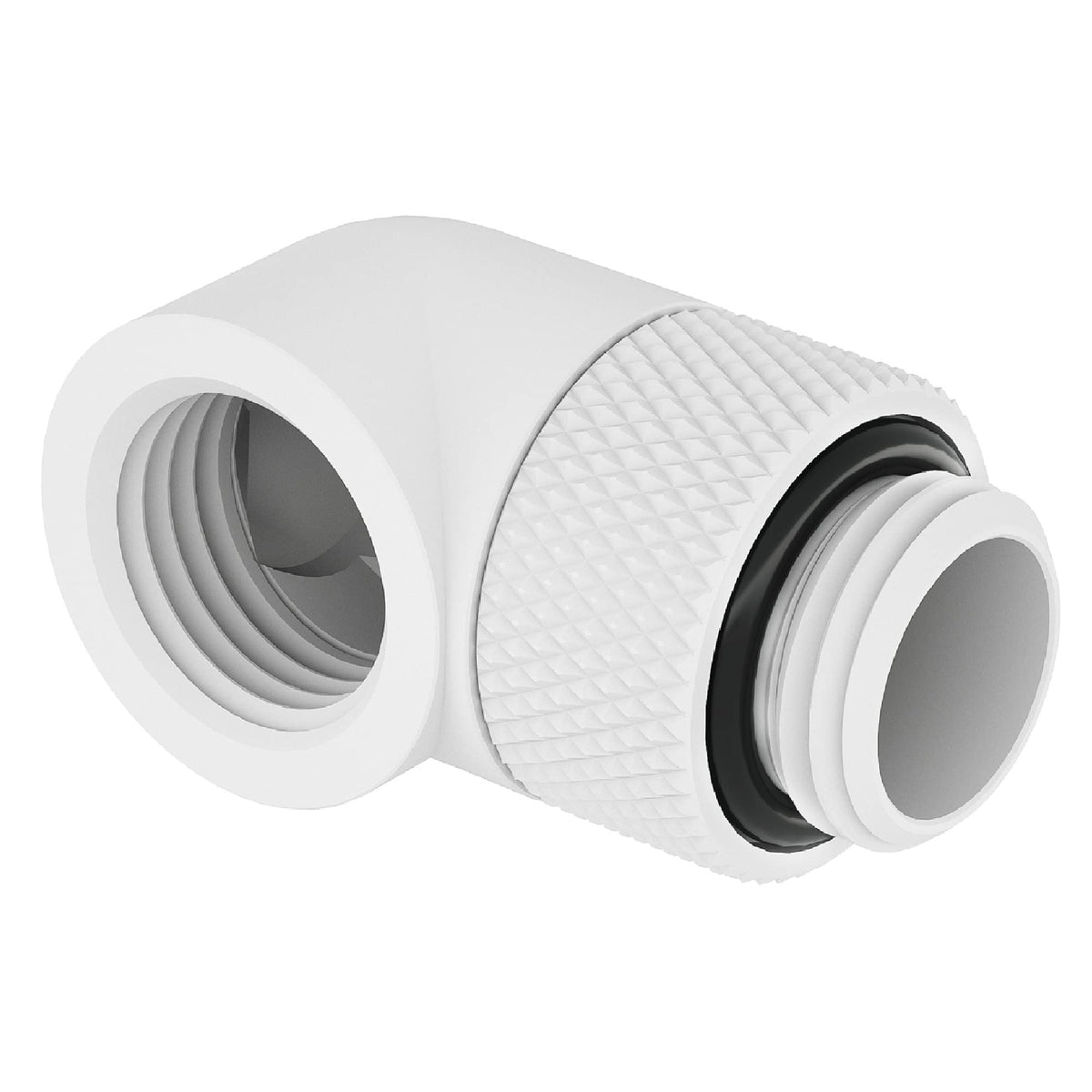 Barrow G1/4" Male to Female Extender Fitting, 90 Degree Rotary, White