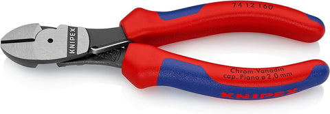 Knipex High Leverage Diagonal Cutter black atramentized, with multi-component grips 160 mm 74 12 160