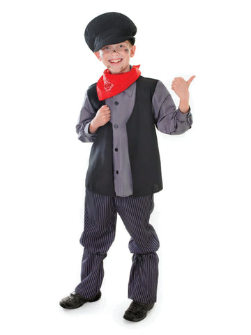 Black, Grey, & Red Chimney Sweep Child Costume Set (Medium) - Comfortable & Adorable Design, Perfect for Themed Parties, Halloween, World Book Day, & Dress Up Halloween Halloween