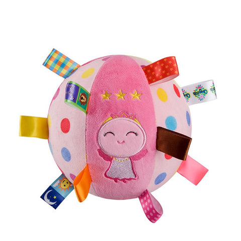 Baby Soft Plush Ball Educational Stuffed Rattle Ball Sensory Ball Toys for 4-12 Months Infant, Cute Angle