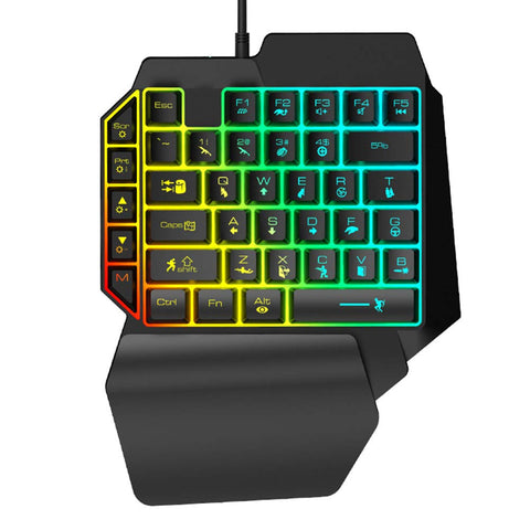 1 Handed Keyboard Einhand Gaming Tastatur Chicken Version Accessory Keypad for Game Left Hand K15 USB Abs, 1 Handed Gaming Keyboard