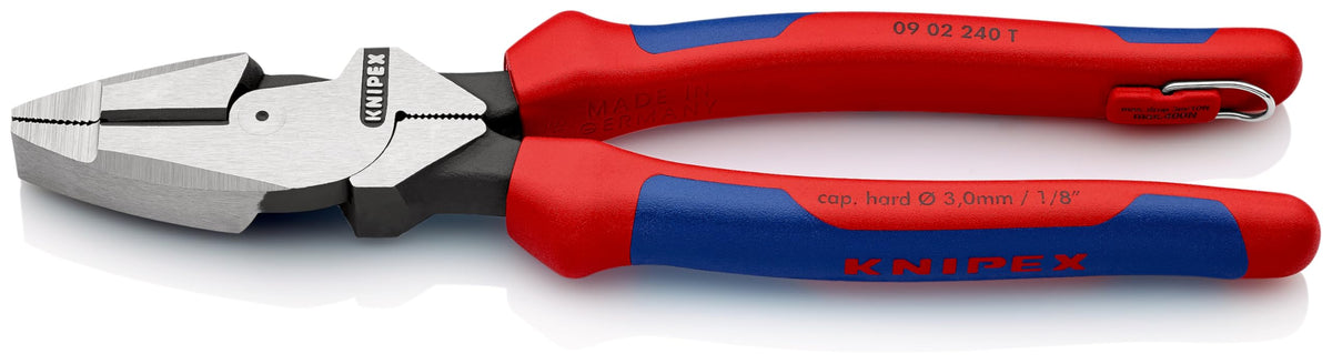 09 02 240 T BK LinemanÃ¢â‚¬â„¢S Pliers 9, 45" with Tether Attachment Pt. In Blister Packaging