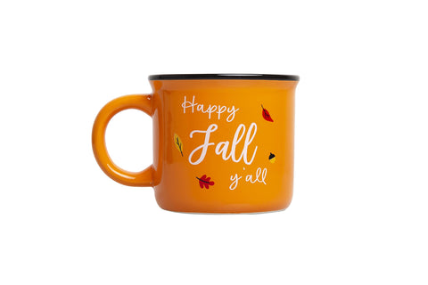 Pearhead Happy Fall Y'all Mug, Autumn Coffee Mug, Home De?or Accessories, Orange, 15oz, Fall Kitchen Decorations, Holiday Tea or Coffee Mug