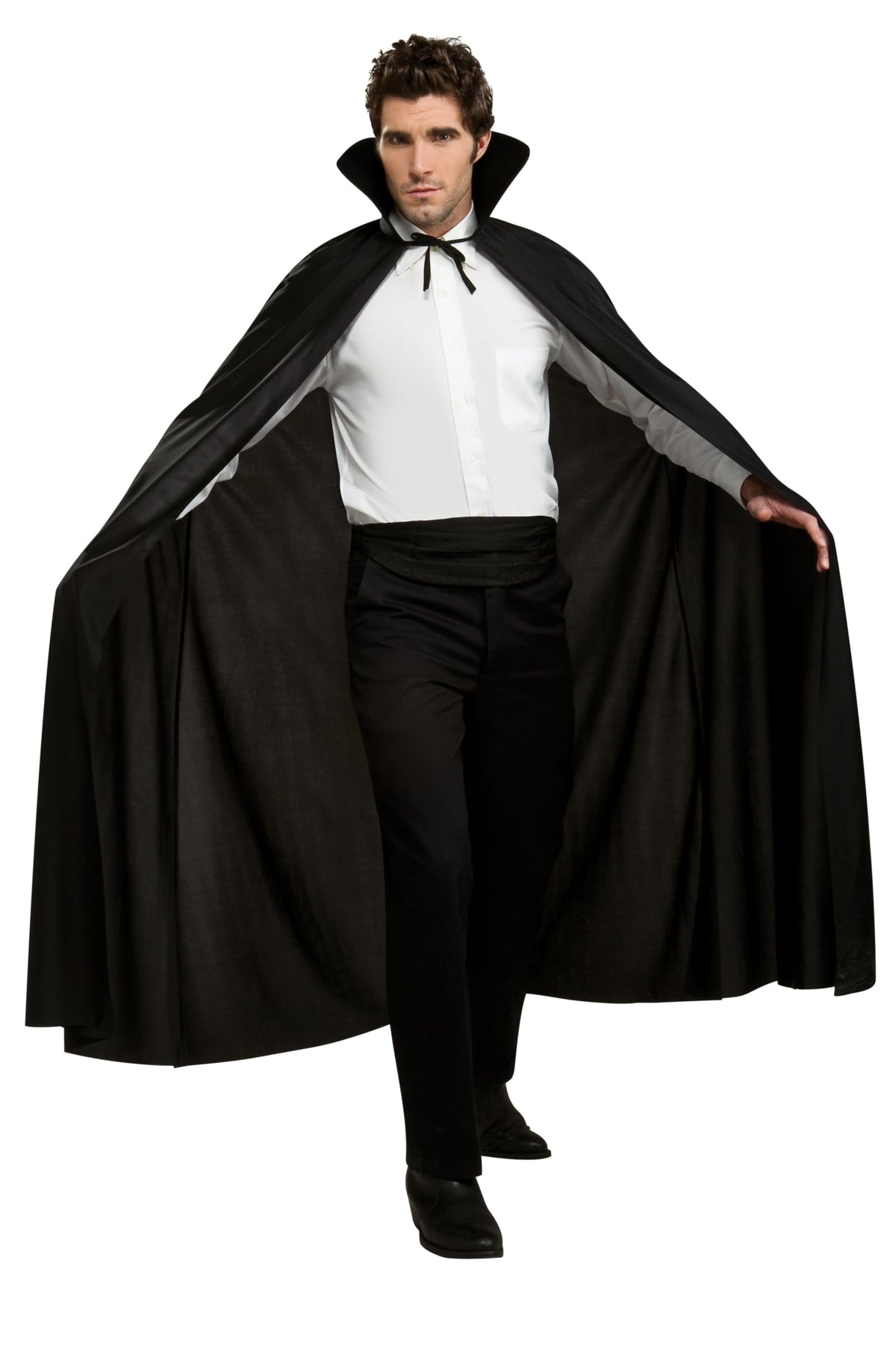 Rubies 15005_NS Full-Length Fabric Costume Cape Generic Adult, Solid, Black, One Size