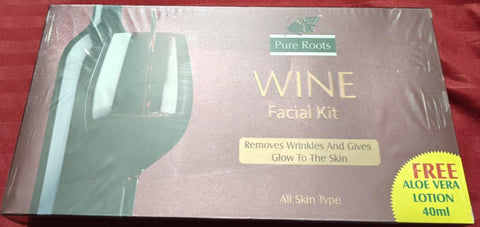 Generic Red Wine Flavour Facial Kit Herbal Indian Organic Products Skincare Facial Kit (with Free 100 Grams Aloevera Lotion), Hiran03/23-36