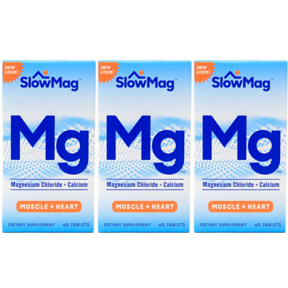 Slow Mag Magnesium Chloride and Calcium, 60 Tablets each (Value Pack of 3)