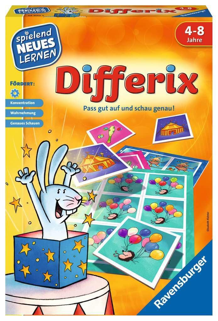 Ravensburger 24930 Differix Play and Learn for Children, Educational Game for Children from 4-8 Years, Playful Learning for 1-4 Players