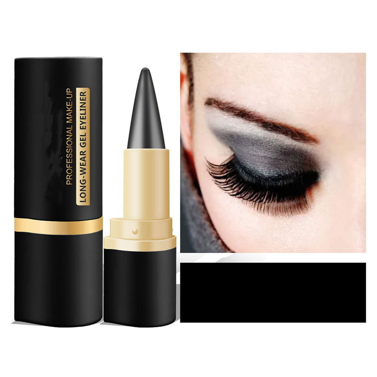 MAEPEOR Matte Gel Eyeliner Set 4 Colors Black Gray Silver Smooth Eyeliner Cream Smudge-proof and Waterproof Gel Eyeliner Pen for Women Girls (Drak Grey)