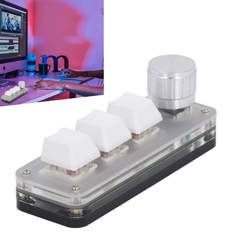 Walfront 3 Key Mini Keypad Mechanical Gaming Keyboard RGB Led Customize Programmable for PC Video Game Office Work