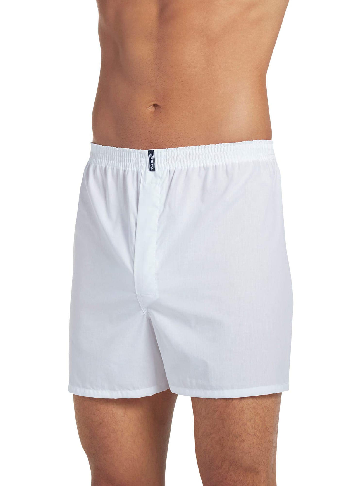 Jockey Men's Underwear Classics Full Cut 5" Boxer - 3 Pack, White, L