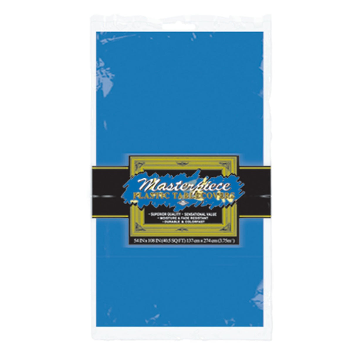 Masterpiece Plastic Round Tablecover (blue) Party Accessory (1 count) (1/Pkg)