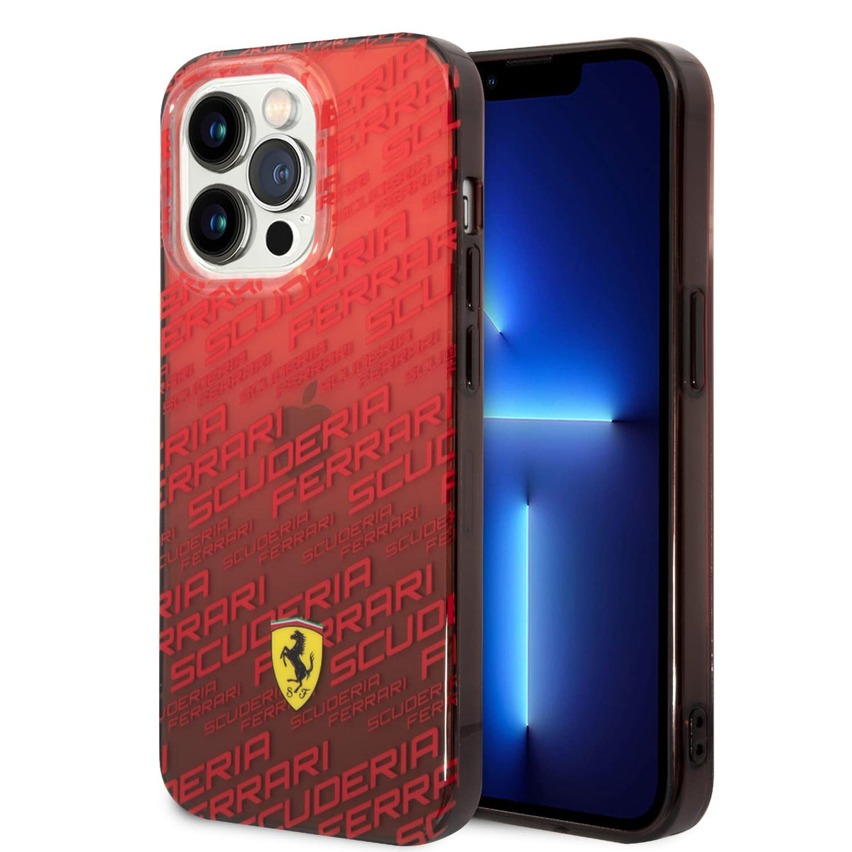 CG MOBILE Ferrari Phone Case for iPhone 14 Pro Max in Gradient Red Scuderia Dyed Bumper Collection, Anti-Scratch & Durable Hard Case with Accessible Ports, Shock Absorption & Signature Logo