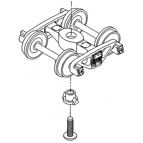 HO Arch Bar Caboose Truck, 33" Ribbed Wheels (1pr)