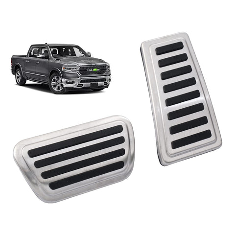 Autorder Compatible with Pedal Cover Dodge RAM 1500 2019 2020 2021 2022 Accessories Anti-Slip Aluminum Alloy Accelerator Gas Pedal Brake Pedal Pads NOT FIT RAM TRX