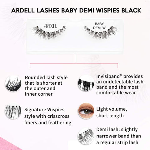 Ardell False Eyelashes Baby Demi Wispies Black (4 Pack)