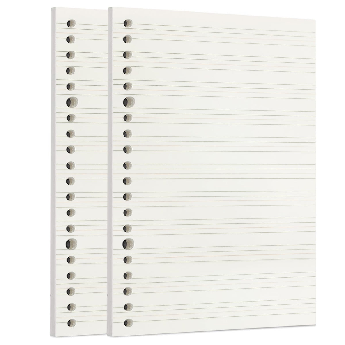 Zelten 2 Pack A5 120 Sheets/240 Pages Four Line Loose Leaf Paper for 20 Hole Binder Handwriting Practice Paper Blank Writing Pages - For Students Learning to Write Letters