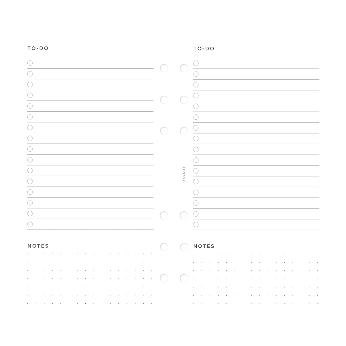 Filofax Lifestyle Refill, Personal Size, Organizer Refill, White Paper, To Do, 20 Sheets (B132864)