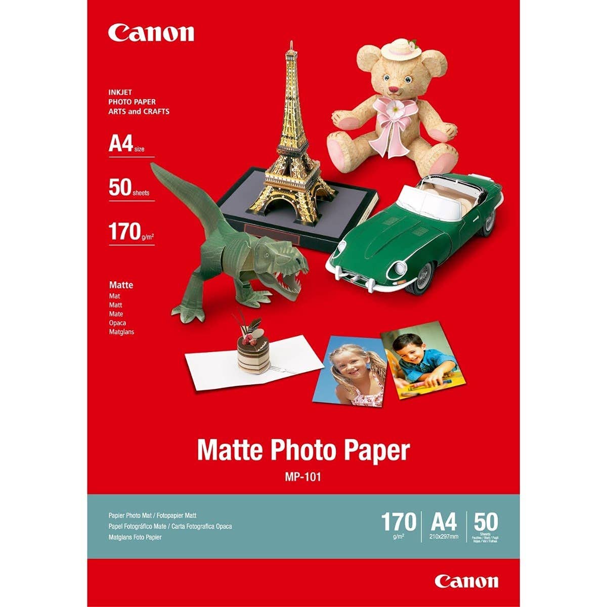 Canon A4 Matte Photo Paper MP-101 (50 Sheets) - Suitable for Professional-Quality Photographs and Other Creative uses - Compatible with Canon Printers