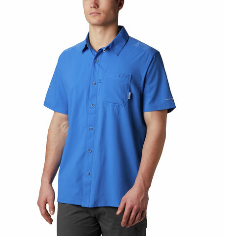 Columbia Men's Standard Slack Tide Camp Shirt, Vivid Blue, Medium