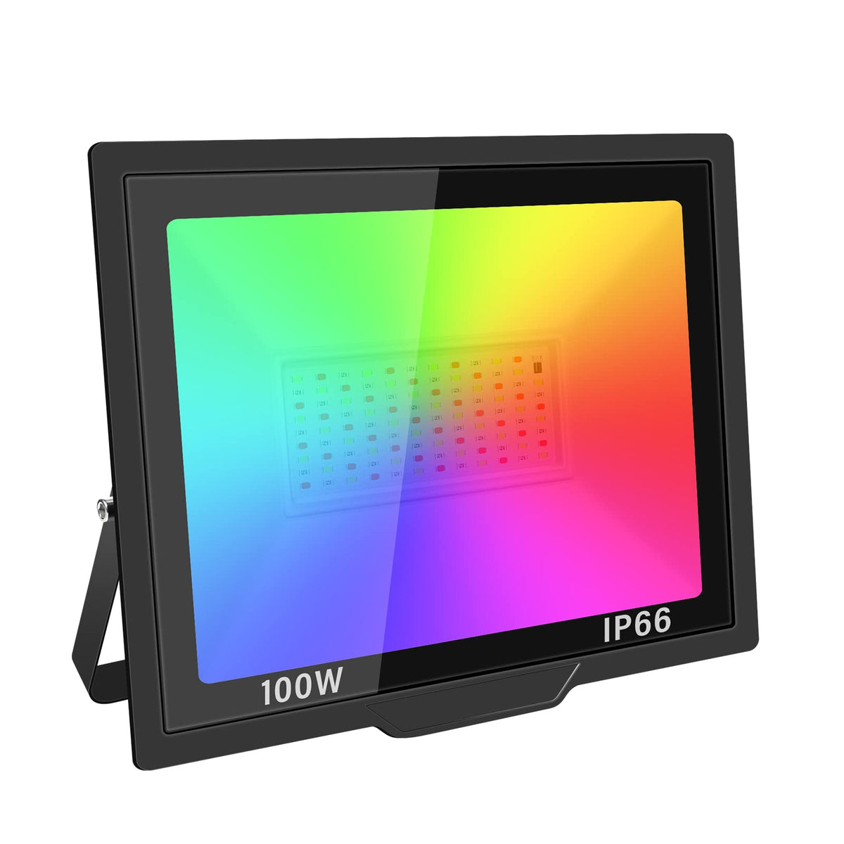 RIGIDON RGB Spotlight 100 W 10000 LM RGB LED Spotlight with Remote Control 16 Colours 4 Modes IP66 Waterproof RGBW Colour Changing Floodlight Outdoor for Party Garden Tree Landscape Disco Celebrations