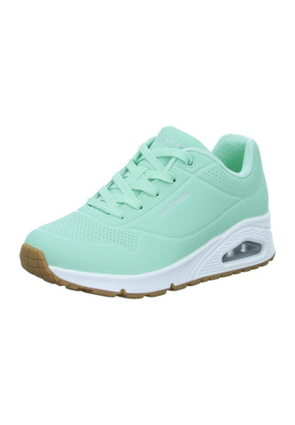 Skechers Women's Sneaker UNO Stand ON AIR, Mint Durabuck Mesh, 9