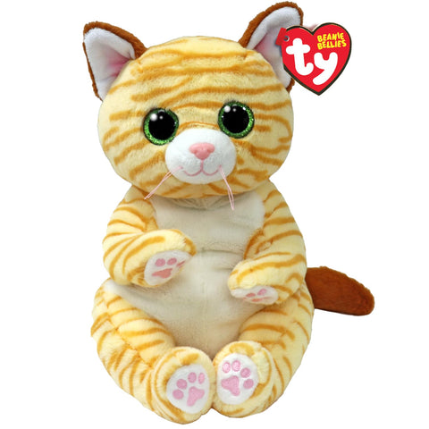 TY Mango Cat Beanie Bellies Medium 24cm - Squishy Beanie Baby Soft Plush Toys - Collectible Cuddly Stuffed Teddy