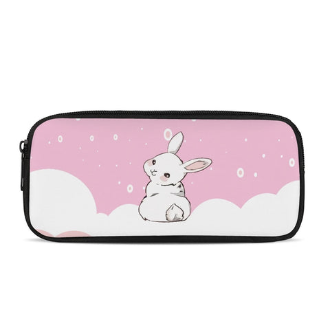 Kuiaobaty Cute Rabbit Bunny Kids Pencil Case Pencil Pouch Cartoon Animal Pencil Bag Primary School Students Pen Case, Pink