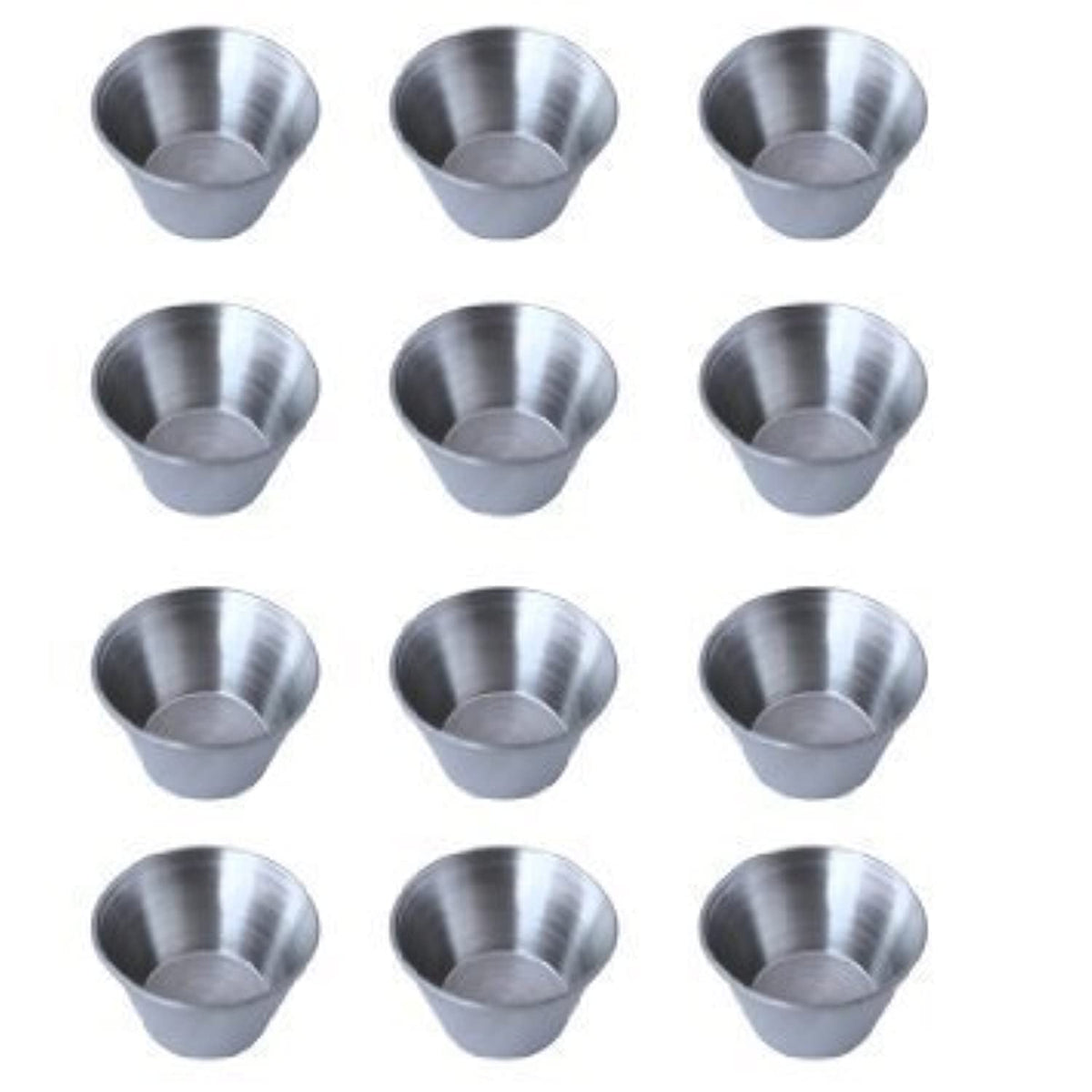 Individual Condiment Stainless Steel Ramekins Sauce Cups 2.5 oz 1 DZ - 12 PCS