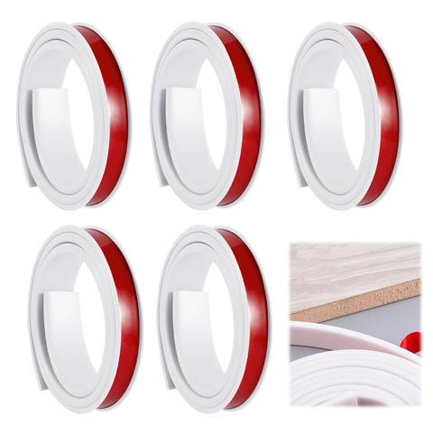 U-Shape Furniture Edge Banding,5m×16mm TPE Self Adhesive Veneer Edging Strip Edge Protector Flexible Plastic Veneer Wood Edging Tape Protector for Table, Cabinet, Shelf, Mdf (White)