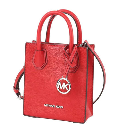 Michael Kors Mercer Extra-Small Pebbled Leather Crossbody Bag (BrightRed)