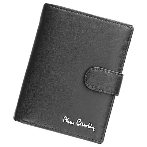 Pierre Cardin Men's Wallet Made from 100% Natural Leather Big Lots of Space Up to 11 Cards 2 Bills & 2 Change Lift-Up Flap Colour Black