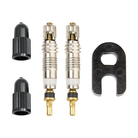 Weldtite Valve Core and Caps Kit (For Presta Valves), 5028,Black/Silver