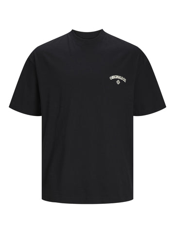 JACK & JONES Mens Santorini Short Sleeve T-Shirt Black L