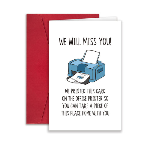 Cute Coworker Leaving Card, Funny Retirement Card Gifts for Boss Coworker, Humorous Farewell Card for Her Him, Going Away Card for Colleague, We Will Miss You Card