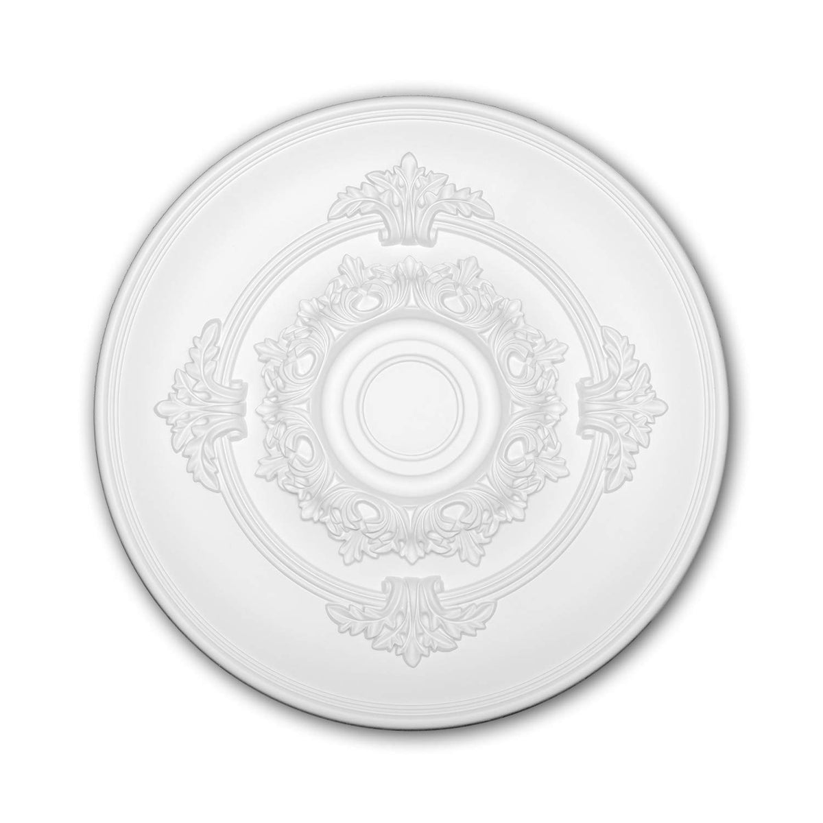PRO[f]home® - Ceiling Rose 156049 Ceiling Decoration Medallion Rosette Decorative Element Neo-Empire Style White Ø 34.6 cm Profhome