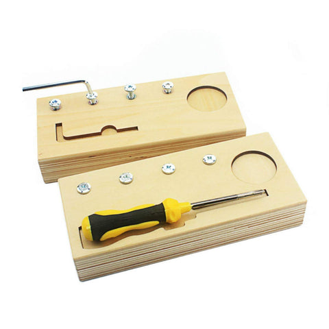Danni Montessori Baby Screw Bolts Sets Wood Toy Screwdriver Educational Toy Bacis Life Skills Practical Life for Children Trainning Toy (1)