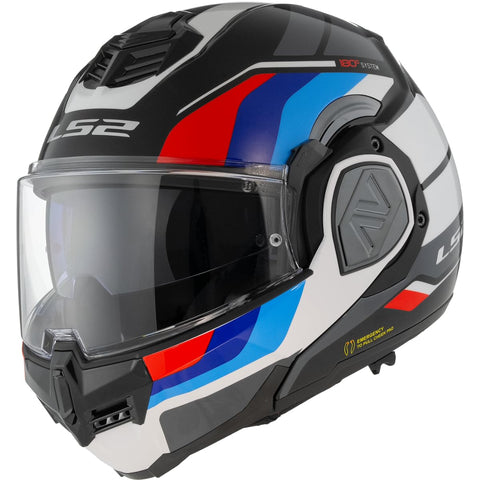 LS2 FF906 Advant Modular 180Â° Flip Front Dual Visor Full Face Motorbike Helmet Sport. ECE 22.06 Certified. Complete With Pinlock and Luxury Camo Backpack Style Carry Bag (XL)