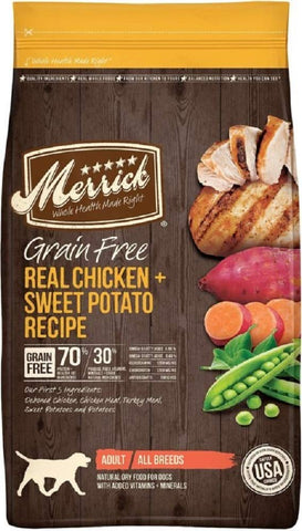 Merrick Grain Free Chicken + Sweet Potato Recipe Dry Dog Food, 4 lbs.