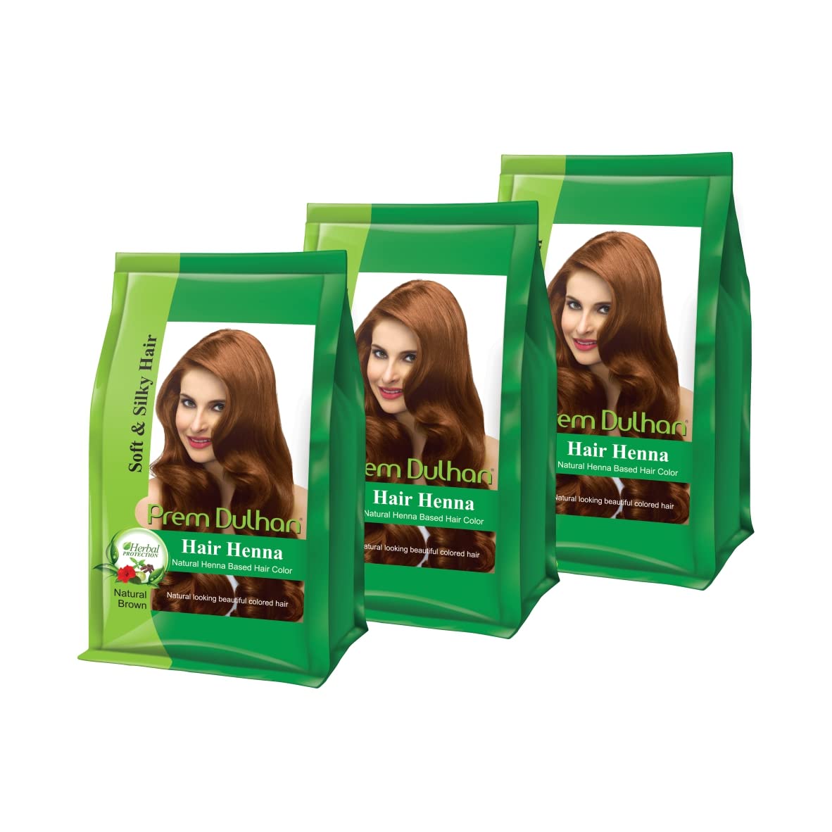 Prem Dulhan Hair Henna Natural Henna Based Hair Color |Natural Brown| -125gm (Pack of 3)