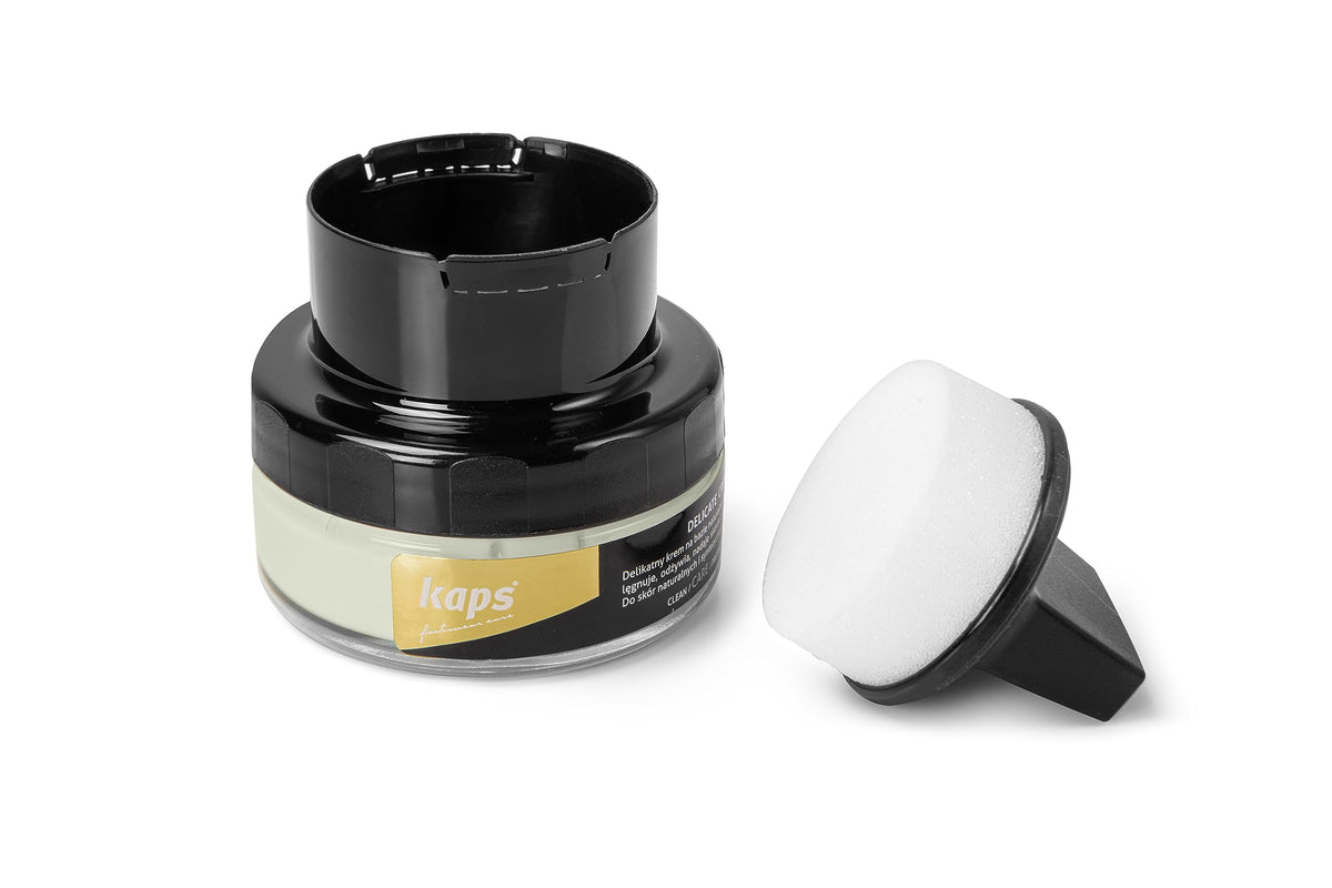 Shoe Cream with Sponge Applicator, Intensive Leather Care and Nourishing, Kaps Delicate, 70 colours, 153 - Off White, 50ml - 1.70 fl.oz.