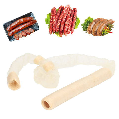 Pwshymi Sausage Casings Skins, Mutiple Uses 15mm Easy To Store Collagen Casings Skins for Restaur Sausage Casings Collagen Casings For Sausage Making 15mm Sausage Casings llave con mezcladora