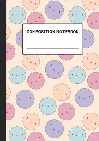 Composition Notebook Wide Ruled: Cute Smiley Faces Aesthetic Preppy Composition Notebook For Teen Girls Students Women | Cute Aesthetic Back To School Supplies